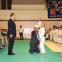 前回優勝東福岡柔道教室 佐藤怜選手の選手宣誓